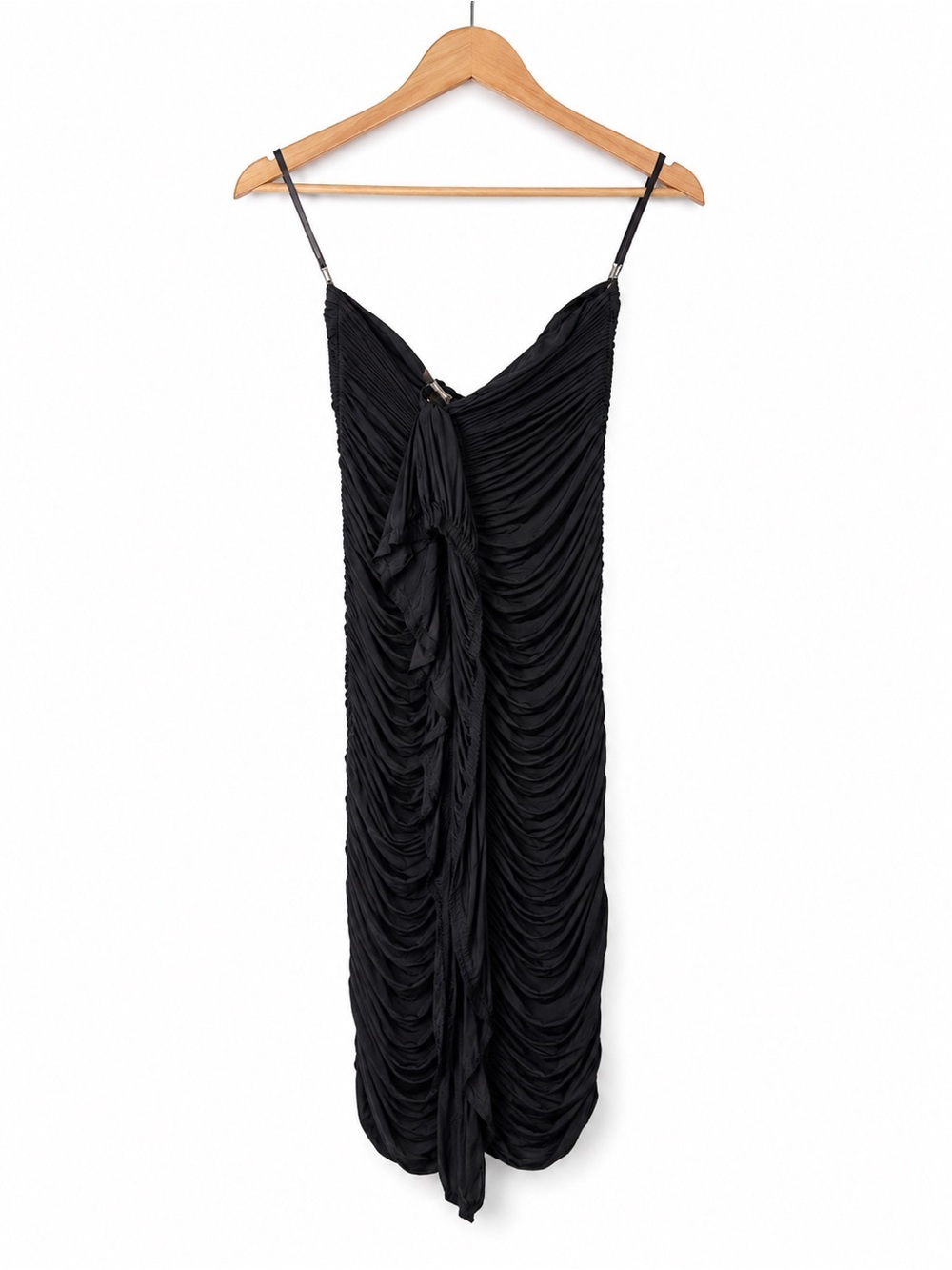 Vera Wang Black Ruched Strapless Dress Size 8 Midi Dress  Cocktail Minimalist